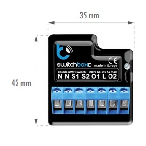 Controlador de dispositivos 230V AC 5A IP20 - 2 CANAIS