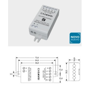 Controlador DIM 4 canais 12-24Vdc 6A CASAMBI Longe Range