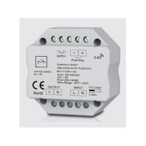 Controlador On/OFF Rele 230Vac 3A RF + PUSH ECO