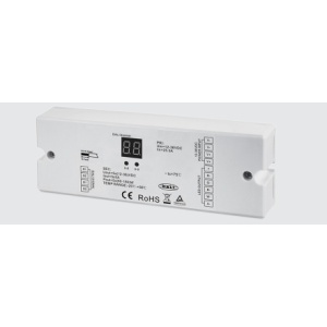 Controlador RGB+W+A 12-36Vdc (5x5A 600W-24Vdc) DALI DT8