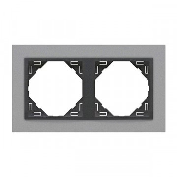 EFAPEL - 90920TAS ESPELHO DUPLO ALUMINA/GRIS - 5603011592387