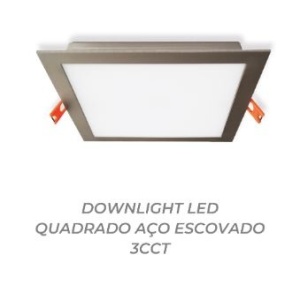 ESL9312CCT - 100100200117 - Downlight Square LED 12W 3CCT Steel