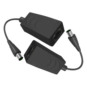 Extenseur IP de câble coaxial - passif | Ne nécessite pas de nourriture - émetteur et récepteur - vous permet de transmettre 1 canal IP - distance maximale 200 m - 10/100 Mbps de bande passante