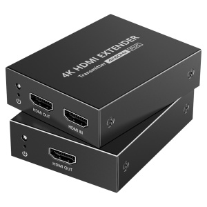 Extensor de sinal HDMI - Alcance 50 m - Resolução 4K - Permite ligações 1:1 - HDMI Loop out - POC - Cabo de alimentação eléctrica