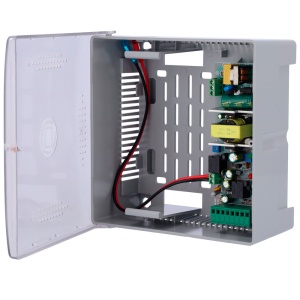 Faisseur de contrôle d'accès - NA / NF configurable - sortie CC 13,5V / 3A - boîte en plastique - Convient pour la batterie auxiliaire 12V / 7AH - Ensemble de surface