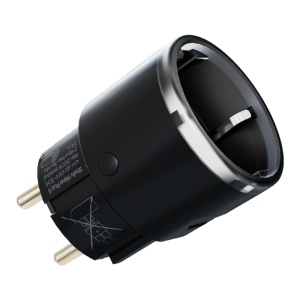 Ficha Shelly Wave Plug S LR Preto - Medição do consumo, da tensão e da corrente - Anel LED que indica o nível de carga - Z-Wave Long Range com mais de 1 km de alcance - Alimentação de 230 V CA, 50 Hz - Proteção contra sobrecarga e sobretensão