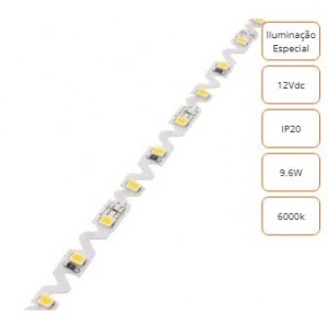 Fita LED 2835-60 9,6W/mt 6000K 1050Lm 12Vdc IP20