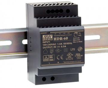 Fonte de Alimentação Calha DIN Mean Well 24Vdc 60W
