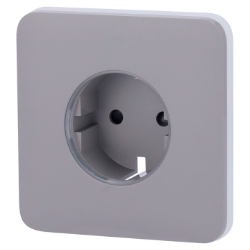Frontschutz für F-Typ-Smart-Stecker – kompatibel mit AJ-OUTLETCORE-SMART – LED-Anzeige für Steckdosenstatus und Stromverbrauch – Touch-Taste für manuelle Steuerung – LED-Feedback – graue Farbe