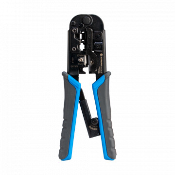 Herramienta crimpadora para conector pasante - Conectores compatíveis: EZ-RJ45, RJ11, RJ12 - Cabos compatíveis: CAT3, CAT5/5E e CAT6 - Modelo profissional de alta qualidade - Elevada durabilidade e design ergonómico - Fácil y rápido de usar