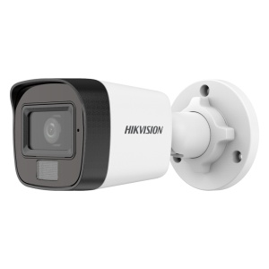 Hikvision Câmara Bullet 4en1 Gama Value - 3K (2960x1665) CMOS - Lente 2.8 mm - Dual light: Smart IR 30 m, luz branca 20 m - Áudio sobre cabo coaxial | Microfone embutido - Impermeável IP67 | Metal
