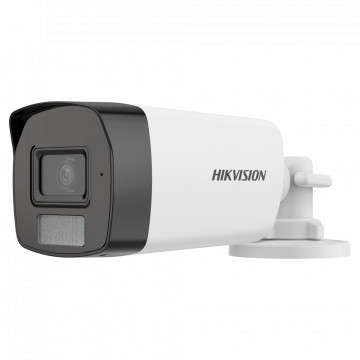 Hikvision - Câmara Bullet 4en1 Gama Value - 3K (2960x1665) CMOS - Lente 3.6 mm | Impermeável IP67 - Dual light: LEDs IR 40 m, luz branca 40 m - Áudio sobre cabo coaxial | Microfone embutido