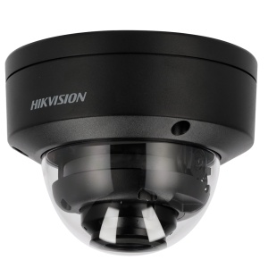 Hikvision - Cámara domo IP Serie PRO - Resolución de 8 MPx | Tecnología DarkFighter - Lente de 2,8~12 mm | PoE | Alarmas | Audio | Color negro - Alcance IR de 40 m | Detección de movimiento 2.0 - AcuSense | Reconocimiento facial | IP67, IK10