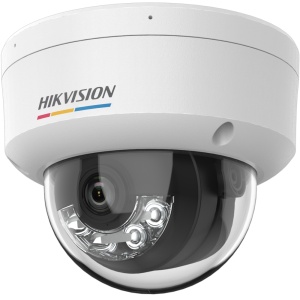 Hikvision câmara IP Dome gama VALUE ColorVu3.0 - Resolução 6 MPx - ColorVu3.0: imagem a cores HikAI-ISP F1.0 - Lente 4 mm | PoE IEEE802.3af - Motion Detection 3.0 | Microfone integrado - IP67, IK08 | Luz híbrida até 30 m