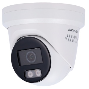 Hikvision - Câmara Turret IP da gama PRO - Resolução 8 MPx | PoE | Alarmes | ColorVu - 2.8 mm | Microfone | Sirene e flash dissuasor - Luz híbrida 30 m | Deteção de movimento 2.0 - AcuSense | Reconhecimento Facial | IP67 | Audio