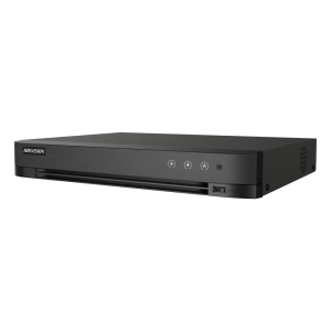 Hikvision DVR 5n1 gama PRO - 8 CH HDTVI / HDCVI / AHD / CVBS - Hasta 16 CH IP - AcuSense | Audio | Alarmas | Detección facial - Detección de movimiento 2.0 - 1 HDD | Salida HDMI 4K y VGA