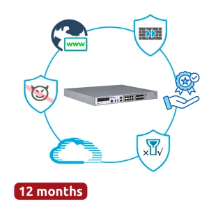 Hillstone Networks Bundle - Hardware + 12 meses de serviços completos - Portas 8xSFP + 8xGE (inclui 2 pares de bypass) - 16Gbps FW / 5Gbps NGFW Throughput - Fonte de alimentação redundante Dual AC - Ranhura de expansão para módulos 10G/GE