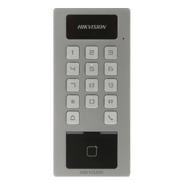 IP65 IK09 Access Control - MF Card Drail and PIN - 10,000 users | 300,000 records - TCP/IP, WIFI, RS485 and WIEGAND - Integrated Controller - IVMS -4200 | Hik-connect