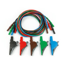 KIT800 - HA008000 Kit incluindo 5 cabos (preto/azul/vermelho/verde/marrom), 5 pinças jacaré (preto/azul/vermelho/verde/marrom)