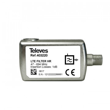 LTE / 5G Filtre de rejet élevé (HR) "F" 47 ... 694MHz VHF / UHF (C48)