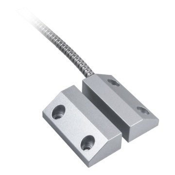 Magnetischer Kontakt – Geeignet für den Einbau in Metall – Hochleistungs-Reed-Technologie – 2-Draht-Anschlusssystem, geschützt durch Metallgeflecht – Beständigkeit gegen mechanische und elektrische Stöße
