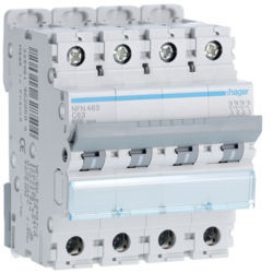 NFN463 - Criador 4P 63A C 6/10kA 4M HAGER Ean:3250614628504