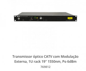 Optical transmitter CATV 1550nm "SC/APC" PO 6DBM without C. External and Self -Second Modulation in RF (up to 30km). Compatible docsis 3.1 Rack installation 19 ", 1u