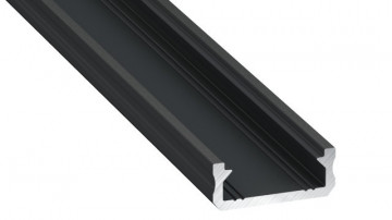Perfil alum. Linha Basic Saliente Preto 16x6.3x2000mm TIPO D