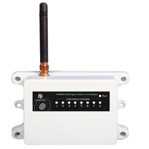 Receptor de barreiras solares infra vermelhas - 2 entradas sem fio - 2 Saídas cabladas - Até 6 dispositivos por entrada - Dip Switch de configuração