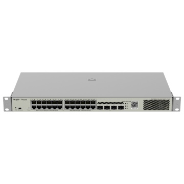 Reyee Cambiar Papa Nube Capa 2 - 24 puertas Papa Gigabit+ 4 SFP Gigabit - 30W poner puerta 802.3af/at / Máximo 370W - Estático Retraso/DHCP Fisgonear/IGMP Fisgonear/Puerto Espejo - VLAN/aislamiento de puerta/STP/RSTP/LCA/Qos/LACP/SNMP - El puede ser montado em rack