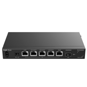 Reyee Router Cloud - 5 Portas RJ45 2.5G + 1 SFP+ 10Gigabit - Funções básicas da firewall - Suporta até 5 WAN para failover ou balanceamento - Até 2500 Mbps de largura de banda - Até 400 utilizadores recomendados