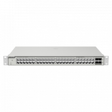 Reyee Switch Cloud Capa 3 – 48 RJ45-Gigabit-Ports – 4 SFP+ 10 Gbit/s-Ports – Statische LAG/DHCP Snoop/IGMP Snoop/Port Mirror – VLAN/Port-Isolation/STP/RSTP/ACL/QoS/802.1X – DHCP-Server/Statische Routen/RIP/OSPF/SNMP