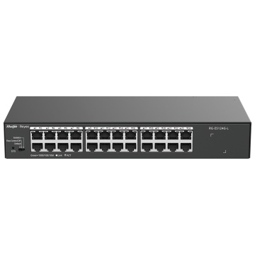 Reyee Switch Desktop - Caixa metálica - Pode ser montado em rack - 24 portas RJ45 - Velocidade 10/100/1000 Mbps - Plug and Play - Tecnologia poupança de energia