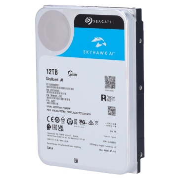 Seagate Skyhawk AI hard disk - Capacity 12 TB - SATA Interplay 6 GB/S - Up to 32 Artificial Intelligence Transmissions - Model ST12000VE001 - Special for Network Videners (NVR)