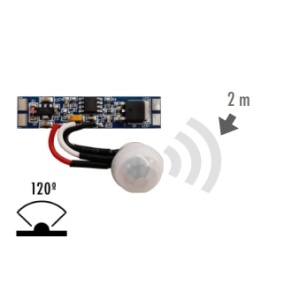 Sensor de movimento Perfil ON/OFF 8A 12-24V