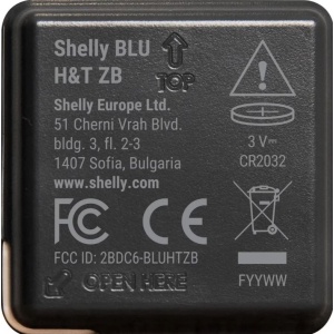 SHELLY BLU H&T ZB BLACK Sensor de temperatura e humidade Inteligente Zigbee - Preto