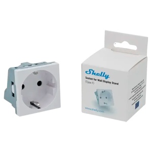 Shelly Socket for Wall Display Stand White - Adaptador tipo tomada - Compatibilidade com Shelly Wall Display Stand - Cor Branca