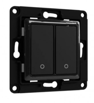 SHELLYWALLSWITCH2BLACK - WANDSCHALTER 2 TASTEN FÜR SHELLY-MODULE - PR