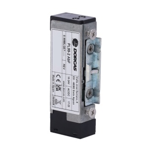 Sistema de abertura de portas eléctrico Dorcas - Para porta única : Parafuso radial ajustável - Modo abertura Fail Secure (NO) - Força de retenção 330 kg : Frente sem corte - Alimentação AC/DC 10-24V | Memória - Pré-carga até 40 kg