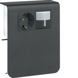 SL201159269011 - Schuko + detener.mov. SL20115, PRT. grafito HAGER Ean:4012740896467