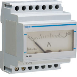 SM600 - Analog Amperemeter 0-600/5A Hager EAN: 3250615636003