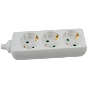 SOFLIGHT - SL -E1315B - Triple sockets with 3x1.5 white cable 1.5 mts