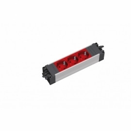 STUFEN-ALU-BLOCK 3x SCHUKO ROT