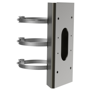 Suporte de poste - 250(Al) x 127 (Lg) x 167.6 (Pf) mm - Aço Inoxidável SUS304 - Apto para uso no exterior - Diâmetro da abraçadeira ajustável 67~127 mm - Passador de cabos