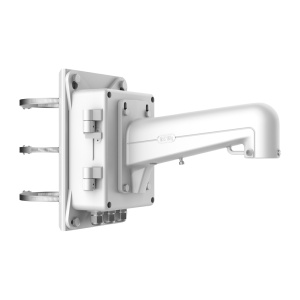 Suporte de poste - Caixa de conexões incluída - Apto para uso no exterior - Cor branco - Passador de cabos - 209.7 mm (L) x 314 (A) mm x 600.8 (P) mm