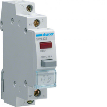 SVN422 - Bot. Pres. imp. 1NF+LED Encanad 230VAC HAGER EAN: 3250615721969