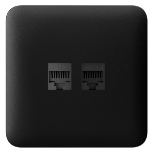 Tampa lateral da tomada Ethernet - Compatível com AJ-OUTLETCORE-LAN-B - Inclui moldura individual - Cor preto