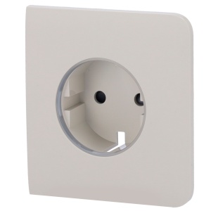 Tampa lateral para ficha de base tipo F - Compatível com AJ-OUTLETCORE-BASIC - Proteção contra poeiras, salpicos, objetos - Sem controlo do consumo - Sem controlo remoto - Cor ostra
