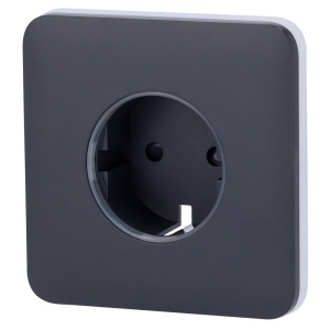 Tampa para tomada de base tipo F - Compatível com AJ-OUTLETCORE-BASIC - Proteção contra poeiras, salpicos, objetos - Sem controlo do consumo - Sem controlo remoto - Cor de grafite