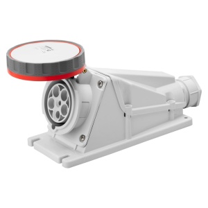 Tomada fixa de superfície a 90°, IP67, 3P+T, 63 A, 400 V